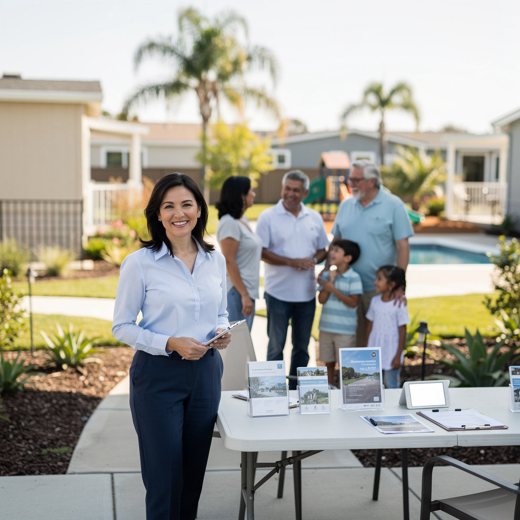 Los Amigos Mobile Home Estates community amenities including green spaces and recreational areas in Santa Barbara